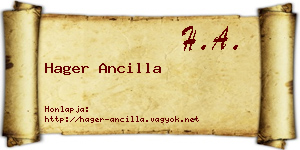 Hager Ancilla névjegykártya